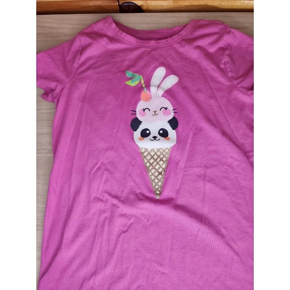 Bundle of 3 Cat & Jack Lot of 3 Girls Large 10/12 Pink,Blue Tiger,Bunny,Shark